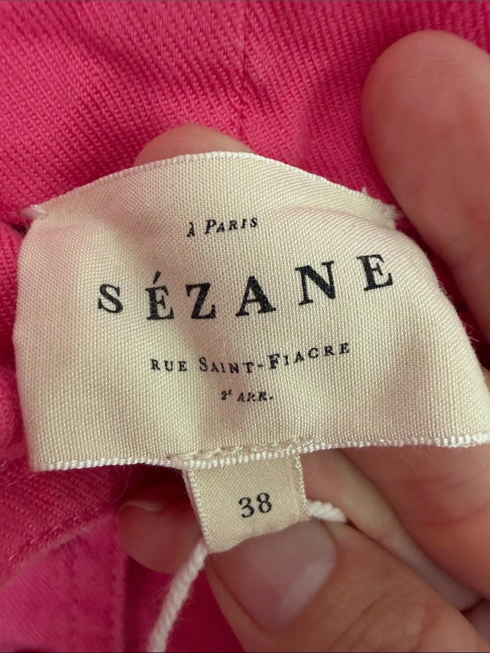 Sézane Arthuro Bright Pink High Waist Button Front Linen Trousers Pants Size 6